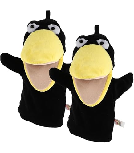 thumbnail image 2 of Crow Plush Hand Puppet, About 9.84inch Nimal Hand Nigeria 2 of 9