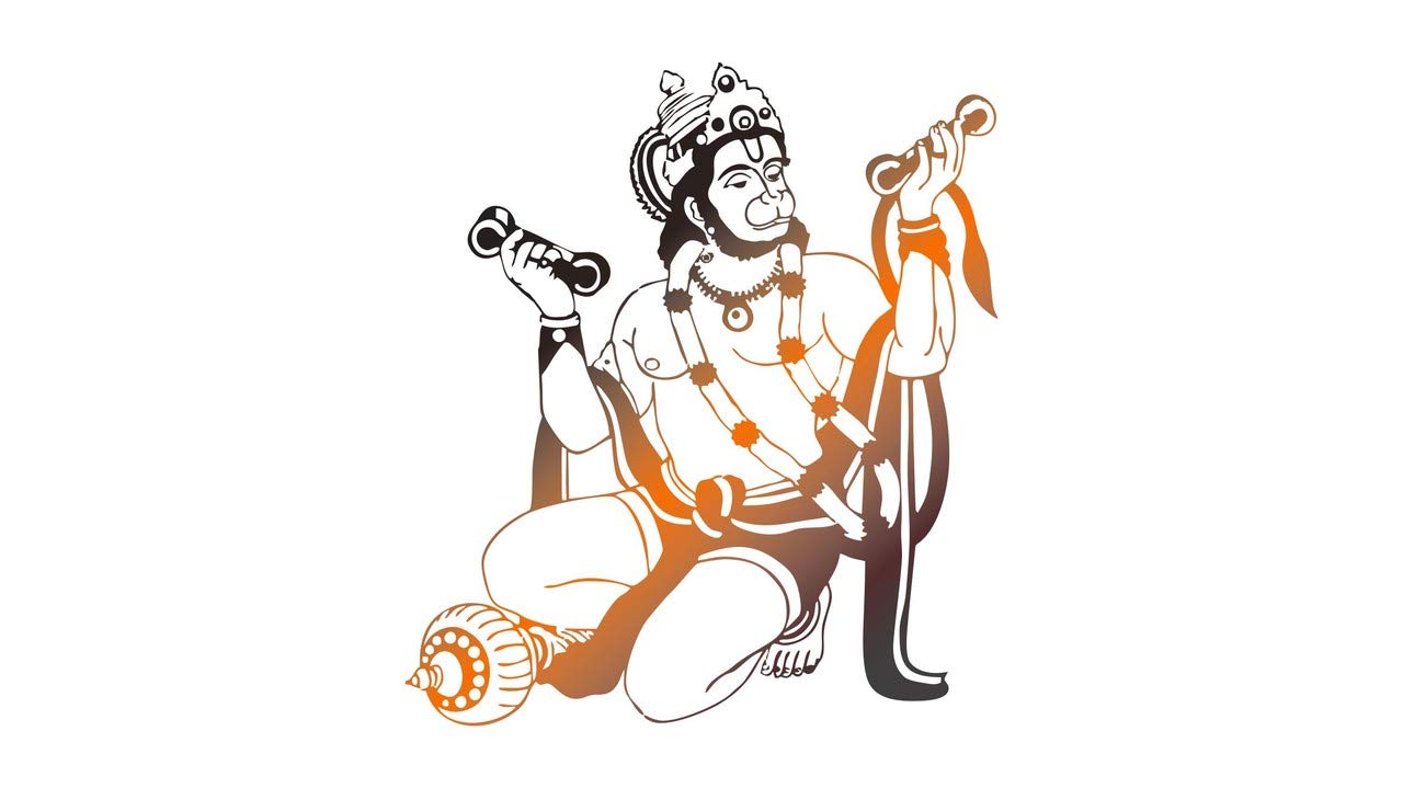 Buy DivineDesigns Hanuman Ji Sticker Wall Sticker for Living Room