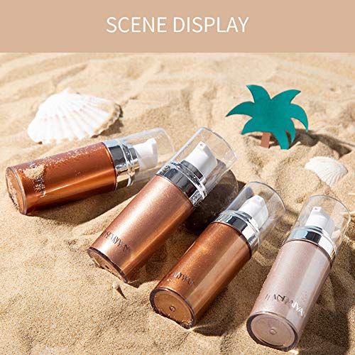image for DAGEDA 4 Colors Liquid Illuminator, 20ML Body Highlighter Makeup Smoot