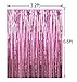 3 Packs 3.2ft x 6.6ft Light Pink Metallic Tinsel Foil Fringe Curtains Photo Booth Props for Birthday Wedding Engagement Bridal Shower Baby Shower Bachelorette Holiday Celebration Party Decorations