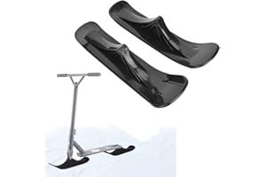 SAILUPXINYUAN MOONASE 2pcs Snow Scooter Ski Skate Board Sled Conversion Kit Winter Cycling Ski Attachment for Kids Car Scooter Two-Wheel Sled Accessories Riding Tyre Replacement Parts, Black