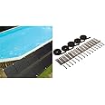 SunHeater Pool Heating System Two 2’ x 20’ Panels, Black & Smartpool SK43 Roof/Rack Mounting Replacement Kit for SunHeater Pools,Black