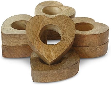 Elegant Giftable Boxed Set of 8 Heart Shaped Napkin Rings. Great Choice as Stocking Stuffer.