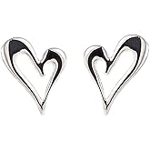 Minimalist Love Heart Stud Earrings for Women 925 Sterling Silver Cute Simple Polished Hearted Studs Earrings Cartilage Tragus Body Piercing Jewelry for Mother