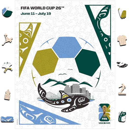 FIFA World Cup 2026 200Pcs Wooden Puzzle Vancouver Poster 11.8x9.3in at Amazon