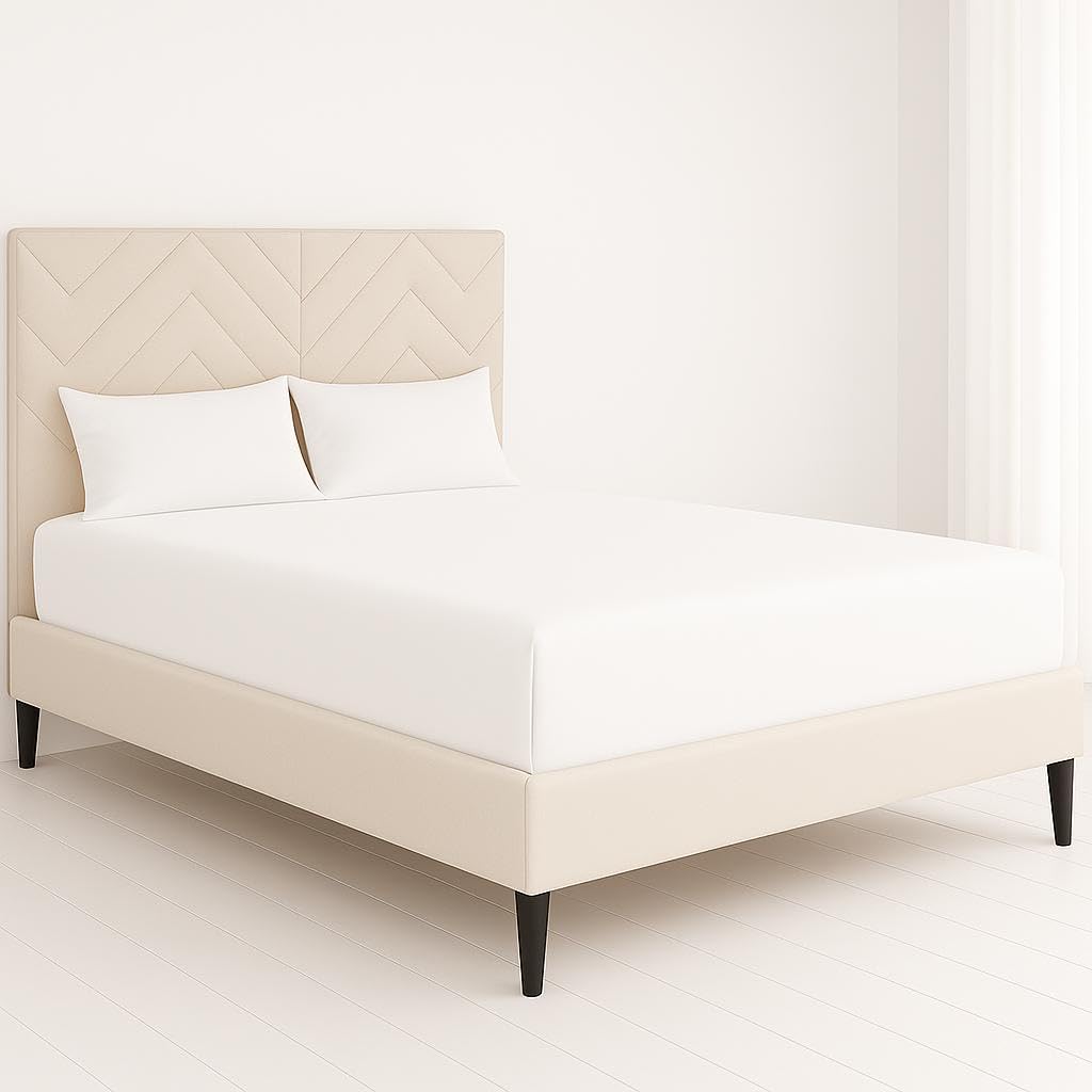 ChComfort Deep Single Size Fitted Sheet with Matching Pillowcase - White Microfiber, All-Around Elastic 40cm depth, Wrinkle-Free, Fade Resistant - Suitable for All! (White, Single)