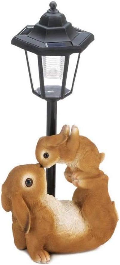 Summerfield Terrace 10018806 Adorable MOM and Baby Rabbit Solar LAMP