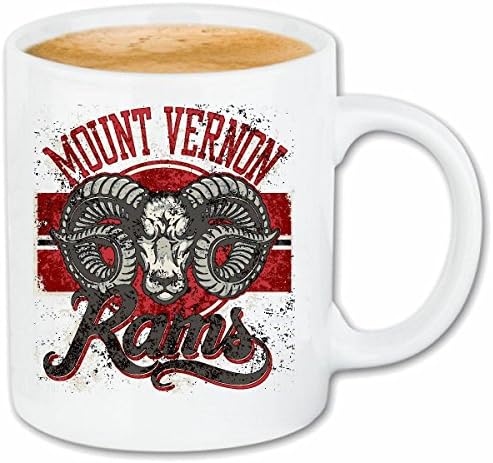 Coffee Mug Tea Cup Mount Vernon RAMS Buffalo Water Buffalo Dodge RAM Vernon Buffalo Wild Animal Riding Ceramic 330 ml in White
