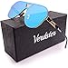 Verdster Mens Sunglasses Shades for Women Bold Designer Look Mirrored Oversized Festival Womens Men Sunnies Blade Blue