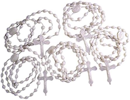 Moulded Acrylic Luminous Prayer Bead Cord Rosary with Sacred Heart Centerpiece, Pack of 100