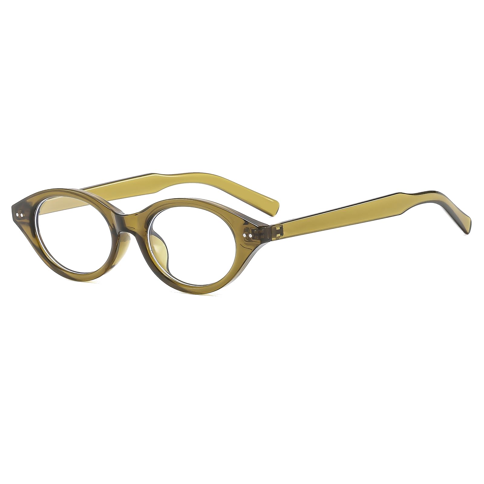 LJCZKA Retro Cat Eye Glasses Women Blue Light Blocking Glasses Small Oval Cateye Frame Eyewear Anti Fatigue Eyeglasses for Computer Gaming Reading (Green Clear)