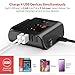 HiGoing Cigarette Lighter Splitter, 100W 12V/24V 3 Sockets 4 USB Car Charger Adapter DC Outlet with Replaceable 7A Fuse and Voltmeter