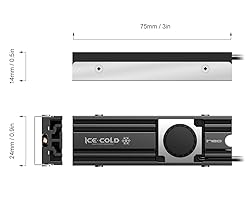 ineo Aluminum M.2 2280 SSD Heatsinks with 20mm Fan