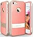 iPhone SE Case, Vena vAllure Wave Texture, Bumper Frame, Drop Protection CornerGuard ShockProof, Strong Grip, Slim Hybrid Cover for Apple iPhone SE / 5s / 5 (Gold / Coral Pink)