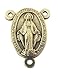 Religious Gifts Silver Tone Saint Benedict Crucifix with Miraculous Medal Rosary Centerpiece, Lot of 10, 1 1/2 Inch