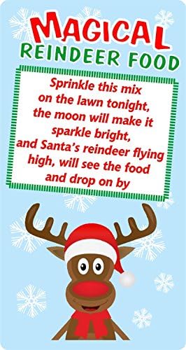 Christmas Poem Magical Reindeer Food Sticker Label Business Xmas Fun (Xs05)