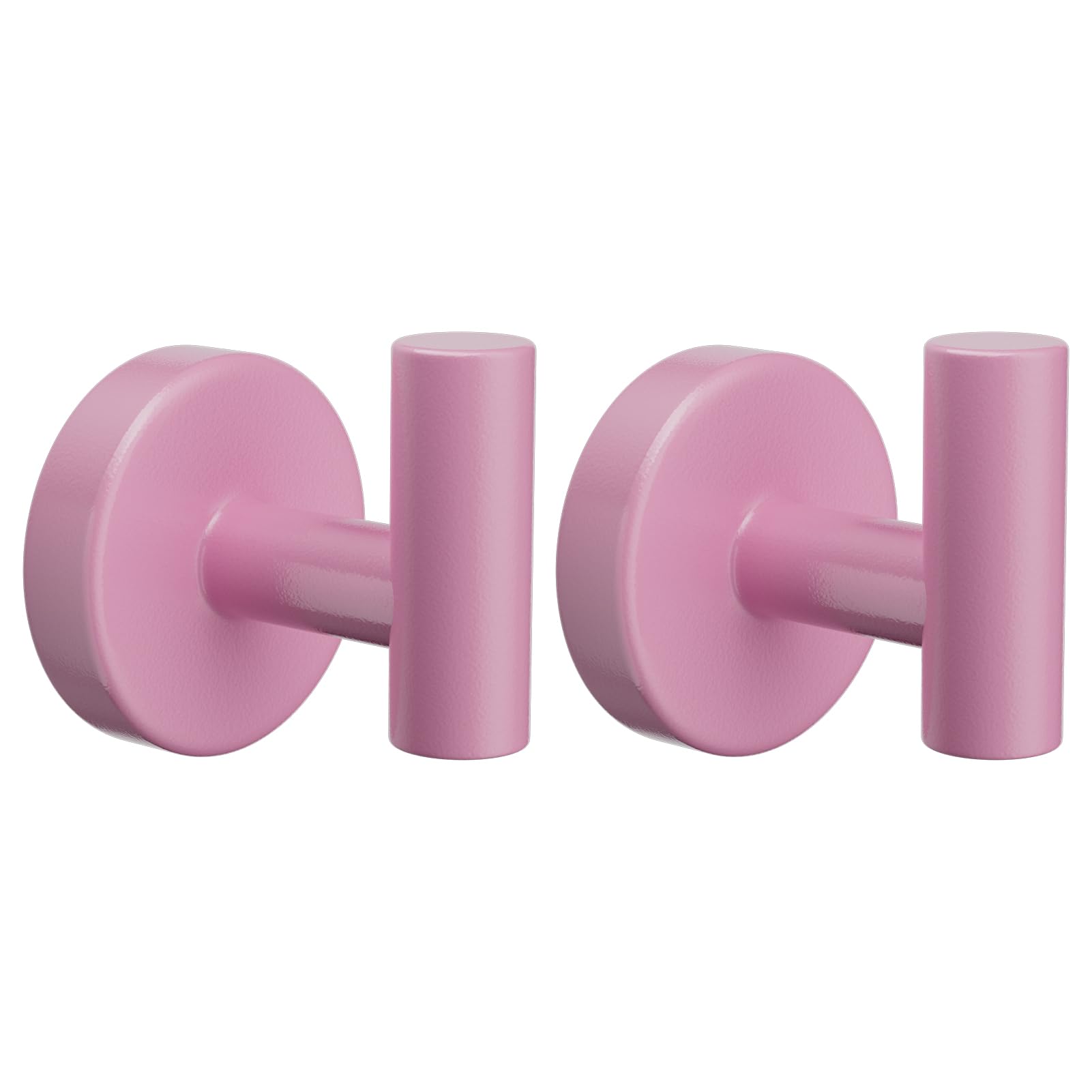 YUET 2 Pcs Bathroom Towel Hook,Screw in Metal Coat Hooks, Heavy Duty 10kg Capacity, Robe Hook SUS 304 Stainless Steel Door Hanger Towel Robe Clothes Closet Sponges Holder (Pink)