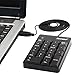 Sunreed USB Numeric Keypad, Portable Mini Number Pad Keyboard for Laptop Desktop Computer PC - Black