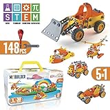 STEM toys for 6 year old boys educational toys for 7 year old boys Building Set for boys 8-12 erector set for Boys kids engineering kits Toy Set, 5 Lovely Models 161 PCS STEM Learning Toys for boys