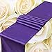 SPRINGROSE Huge 14 Inch x 108 Inch Purple Satin Table Runner (Set of 10). Make Your Reception Pop with These Gorgeous Wedding Decorations. A Must Have for Your Party Supplies.