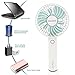 Mini Handheld Fan Portable Fan Personal USB Desk Fan Rechargeable 2600mAh 5 Modes Cooling Fan with Base for Outdoor Office Home Camping Traveling (White)