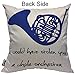 Mugod Blue French Horn Throw Pillow Cover I Would Have Stolen You a Whole Orchestra Quote Decorative Pillow Cases Square Cotton Linen Cushion Cover for Home Bed Sofa Couch 18x18 Inch