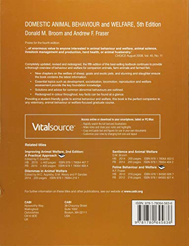 Domestic Animal Behaviour and Welfare
