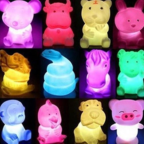 SUPEWOLD LED Night Light, 7 Color Changing Cute Animal Shaped LED Night Light Lamp for Kids Children's room, Nurseries, Living room, Nightlight(tiger)