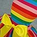 Fitwarm Rainbow Striped Dog Dress, Summer Dog Clothes for Small Dogs Girl, Pet Cat Outfit, 100% Breathable Cotton, Red Yellow Blue, XS