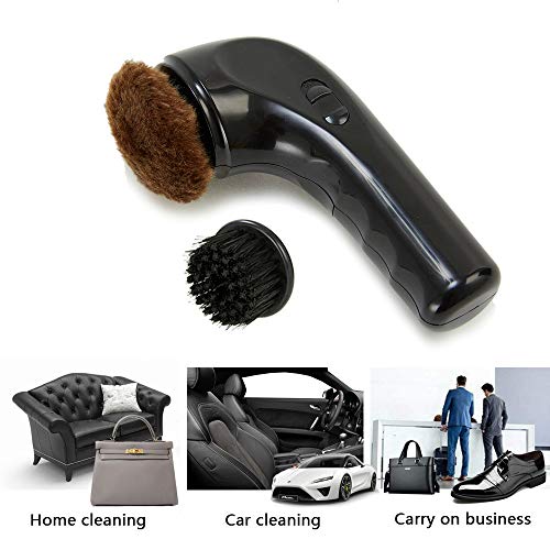 Electric Shoe Polisher Handheld Shoe Shine Kit, Electric Shoe Buffer Brush Shoe Shiner Dust Cleaner Portable Wireless Leather Care Kit for Shoes, Bags, Sofa (Shoe Polishers)