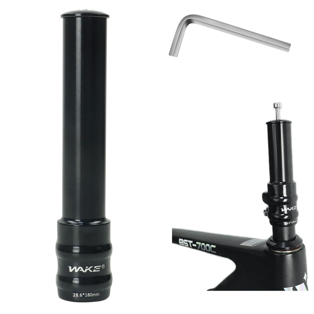 FOMTOR Bike Stem Riser, Handlebar Extender, Stem Raisers, Stem Adapter Bicycle, 3D Aluminum Alloy Adapter for 1-1/8" 28.6mm Fork, for Bicycle Cycling Mountain Bike MTB(180MM)