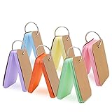 Koogel 300 Pieces 2.2 x 3.5 Inches Multicolor Kraft Paper Binder Ring Easy Flip Flash Card Study Cards/ Memo Scratch Pads/ Bookmark/ DIY Greeting...