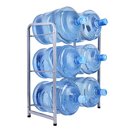 Ationgle 5 Gallon Water Cooler Jug Rack for 6 Bottles, 3Tier