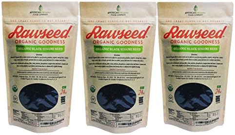 Rawseed Black (Raw Unhulled) Sesame Seeds 4 1/2 lbs (3 Pack 24 oz)