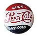 Ande Rooney Pepsi Button Embossed Tin Sign