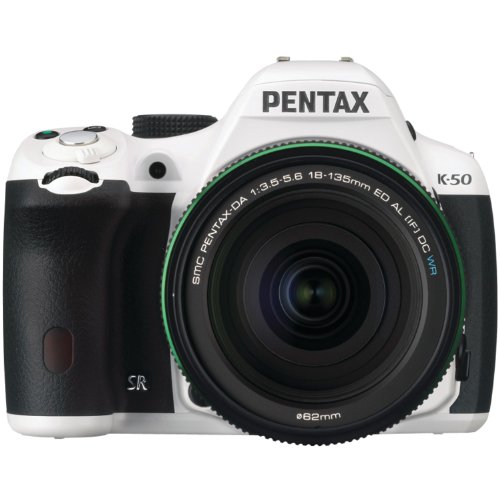 Pentax K-50 16MP Digital SLR Camera Kit with DA 18-135mm WR f3.5-5.6 Lens (White)