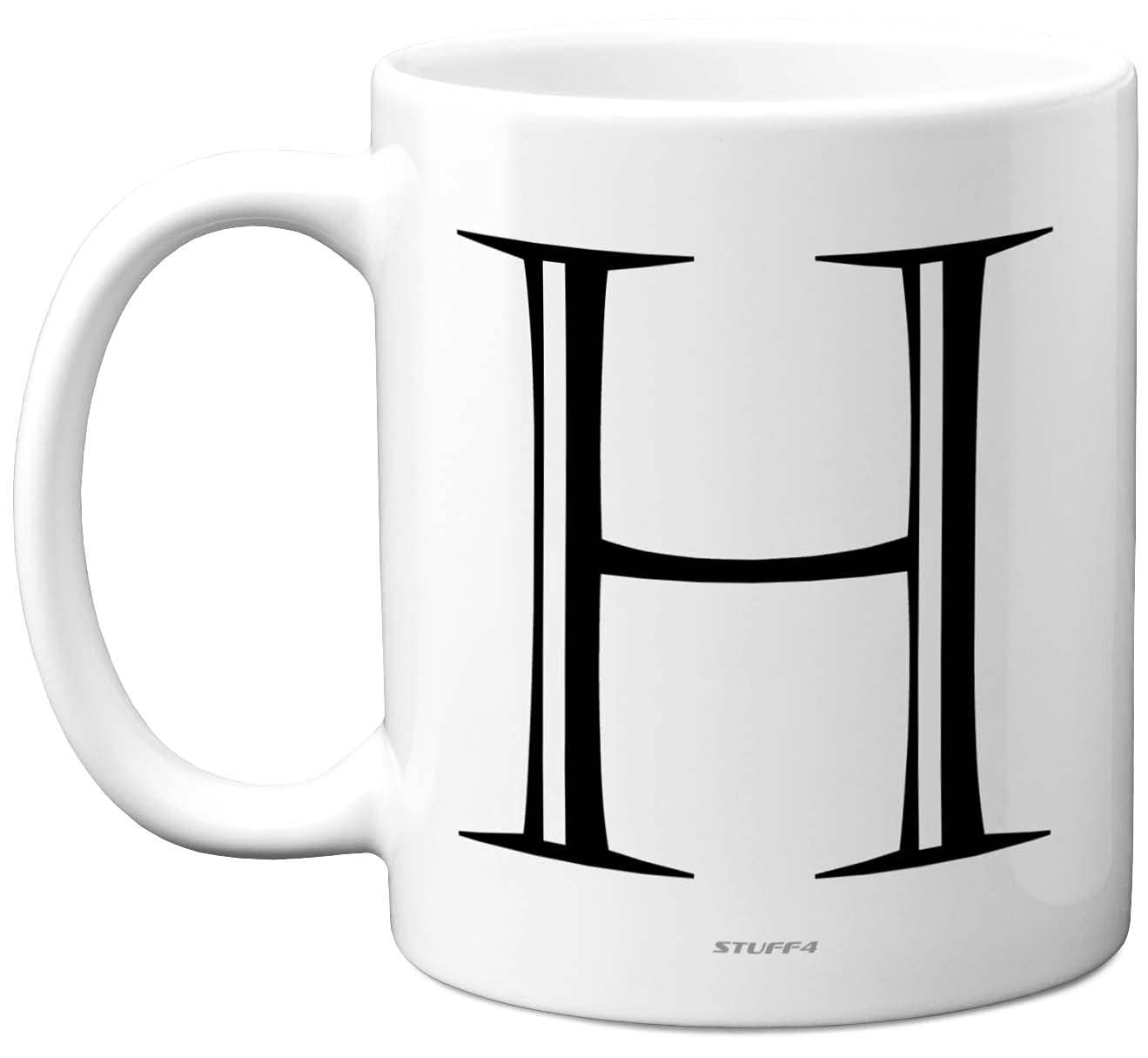 Stuff4 Personalised Alphabet Initial Mug - Letter H Mug, Gifts for Him Her, Fathers Day, Mothers Day, Birthday Gift, 11oz Ceramic Dishwasher Safe Anniversary, Valentines, Christmas, Retirement