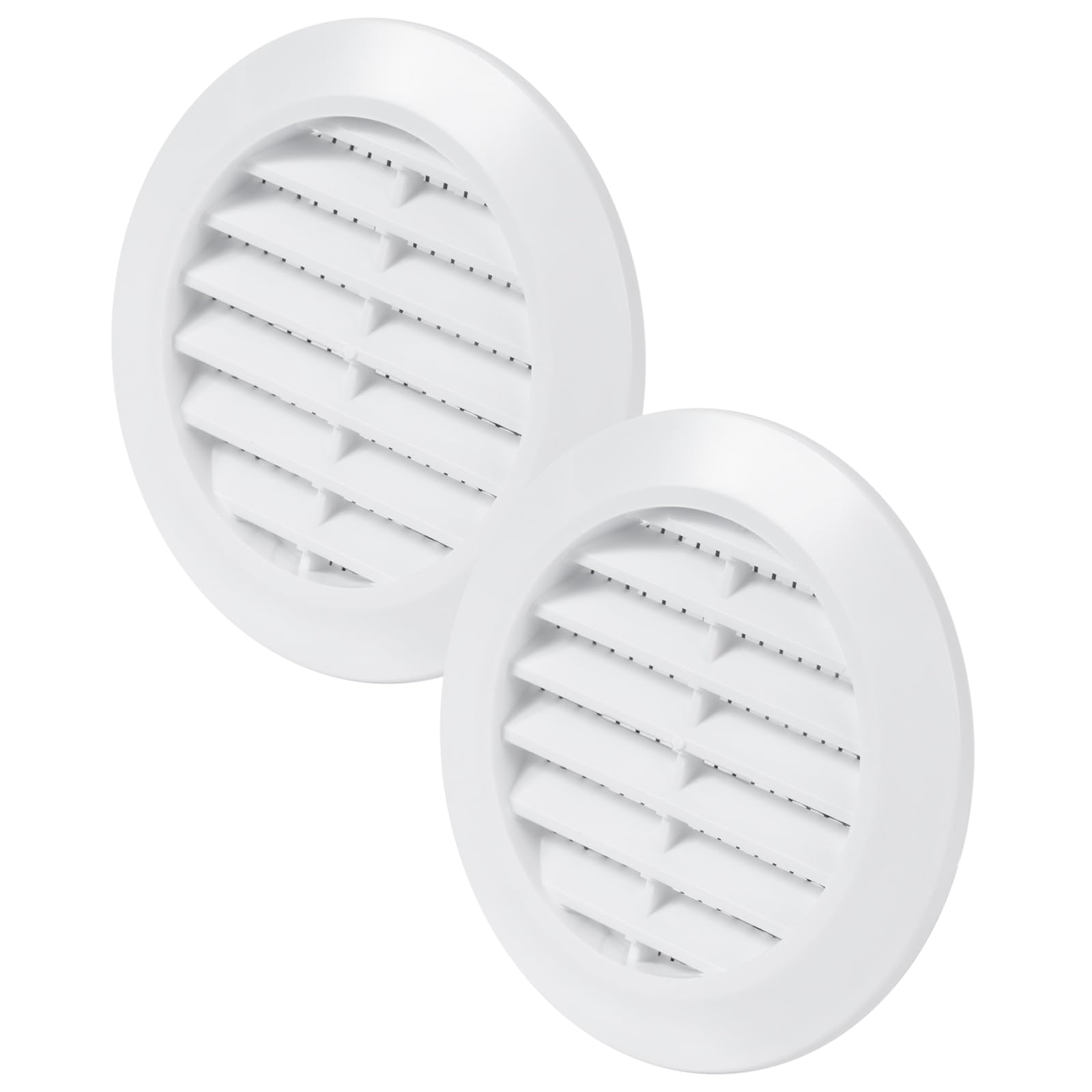 Vent Systems 60 mm / 2.36" Inch - Pack of 2 White Door Air Register - Ventilation Grille - Indoor Vent Grates - Bathroom, Cabinet, Garage Through The Door Vent Cover — image 1