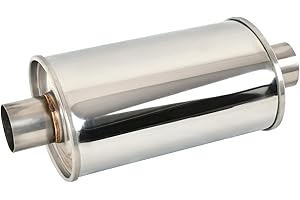 BIGREAT 2'' Inch Ultra Quiet Resonator,2" Inlet 2" Outlet Exhaust Resonator,13.8" Overall Length Performance Muffler Resonato