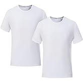 ORJ 2 PCS Adult Unisex Sublimation Blank T Shirts polyester tshirts for sublimation White Crew Neck