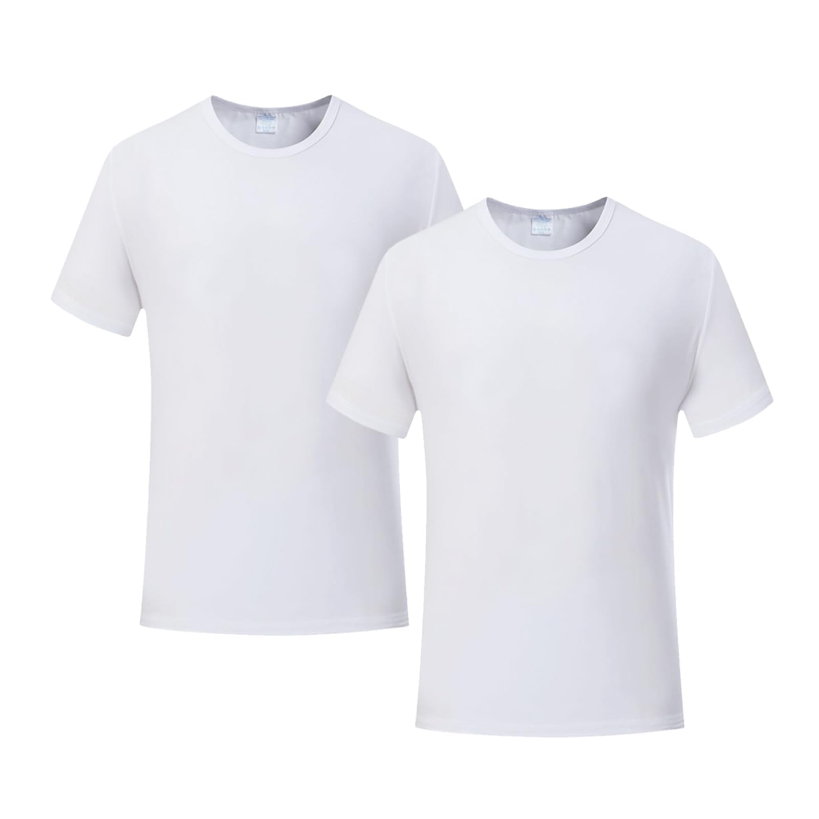 Photo 1 of ORJ 2 PCS Adult Unisex Sublimation Blank T Shirts Polyester Tshirts for Sublimation White Crew Neck