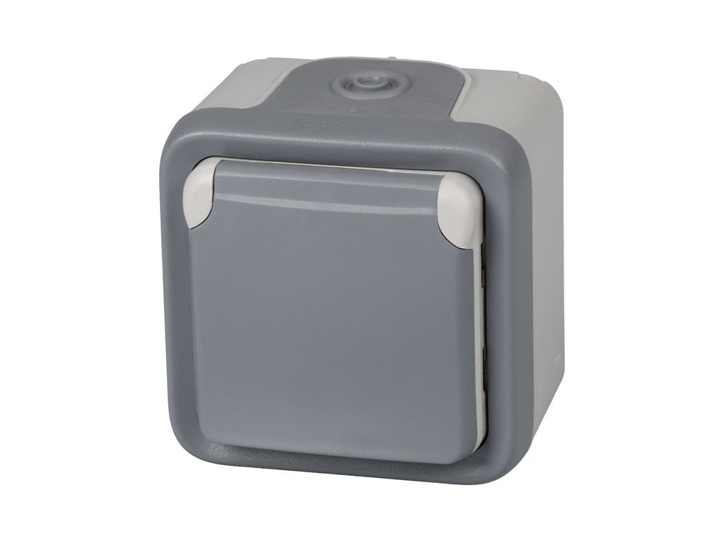 Legrand Plexo – Watertight Plug Base with Cover for Surface – Grey