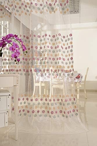 Smibra European Style Sheer Voile Window Curtains Rod Pocket Solid Floral Embroidery Curtain for Study Room