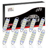 LEDKINGDOMUS 561 Bulb 44mm Bright White Festoon LED Bulb, 12 SMD Rigid Loop 1.73" Interior Dome Map LED Lights 561 562 567 564 (White)