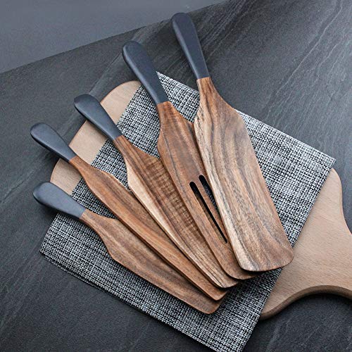 Wooden Spatulas Set As Seen On TV, Wooden Cooking Utensils, AOOSY 5 Pcs