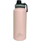 ChantikPeak Insulated Water Bottle, 32 oz, Stainless Steel, Wide Mouth with Leak-Proof Lid, pop-up straw (Blush Petal, 32oz)