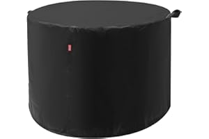 Round Gas Fire Pit/Table Cover - Heavy Duty 600D Polyester with PVC Coating Material, 100% Weather Resistant and Waterproof B