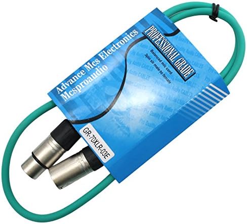 MCSPROAUDIO 3 Foot Male to Female XLR Microphone Cable (Green)