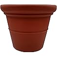 The HC Companies Terrazzo Large Round Plastic Plant Pot w/Rolled Rim - Lightweight & UV Resistant Gardening Pot for Herbs & More - Outdoor & Indoor Plant Pots w/Drainage (17” Clay)