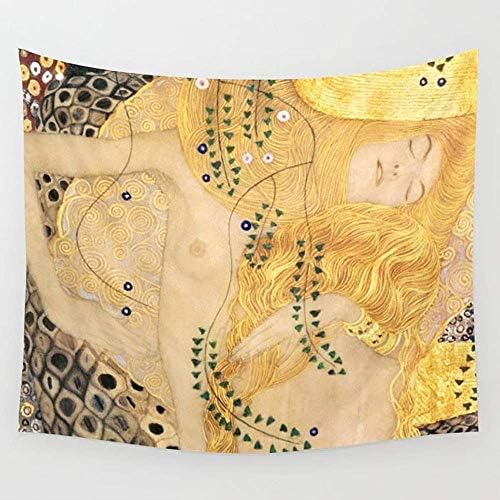 Sandayun88x Water Serpents Gustav Klimt Wall Tapestry Hanging Tapestries Wall Art for Living Room Bedroom Dorm Decor 80 X 60 Inch